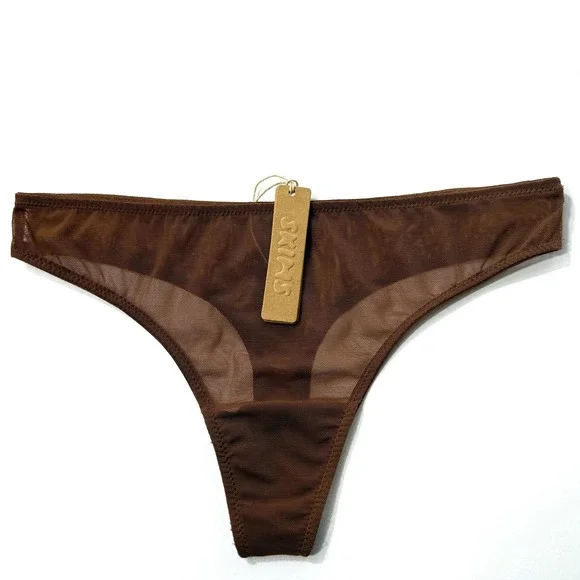 SKIMS Mesh Built Up Thong Lot of 2 Jasper XS - Picture 2 of 9